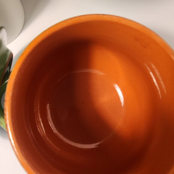Vintage De Silva Green Terracotta Bean Pot Green Glazed Covered Casserole Dish - Picture 7 of 14